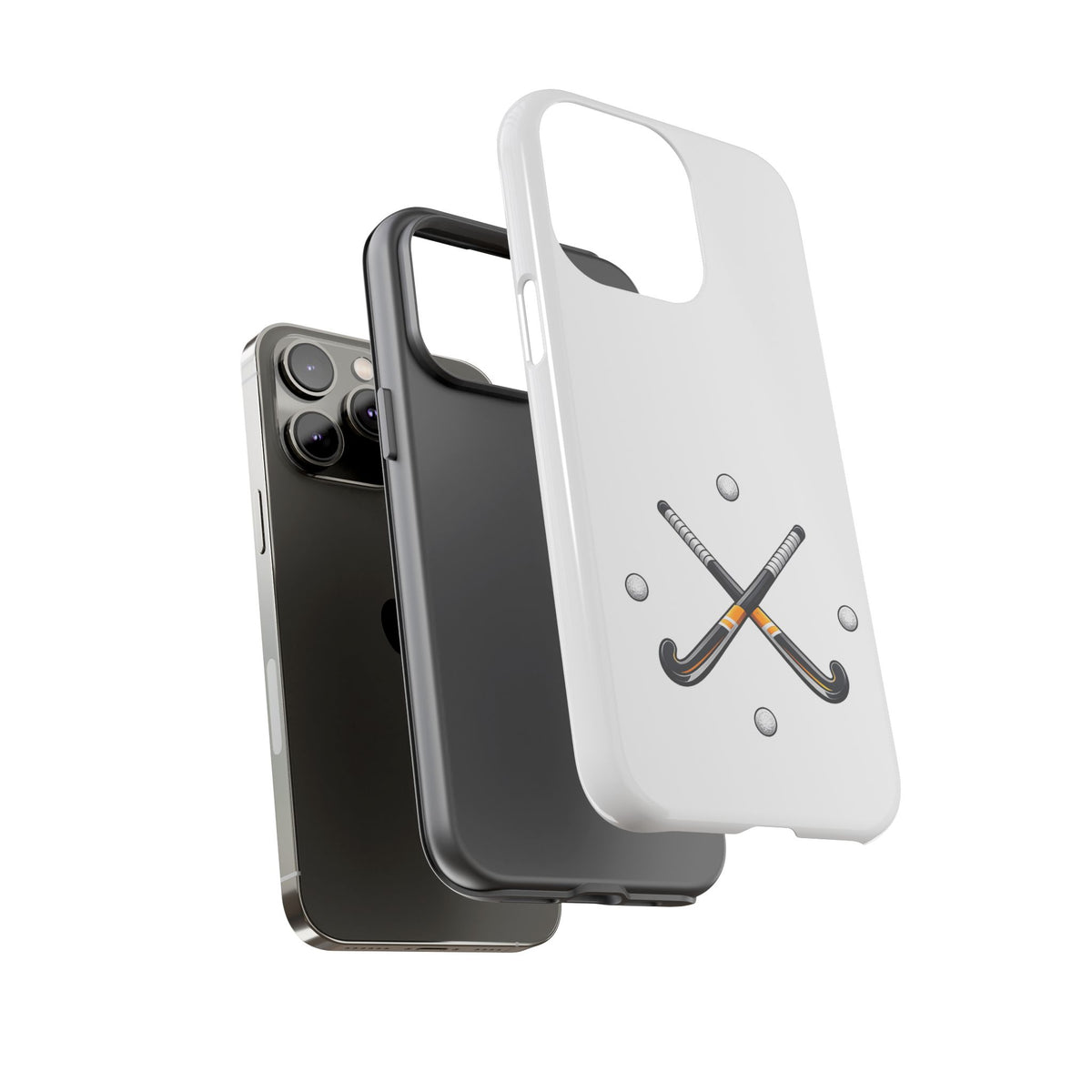 Phone Case, Hockey Crossed Sticks & Balls Design, tough Case