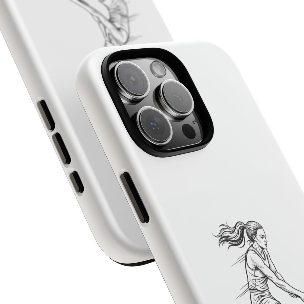 Phone Case, Hockey, Female  Player Minimalist sketch design, Tough Case