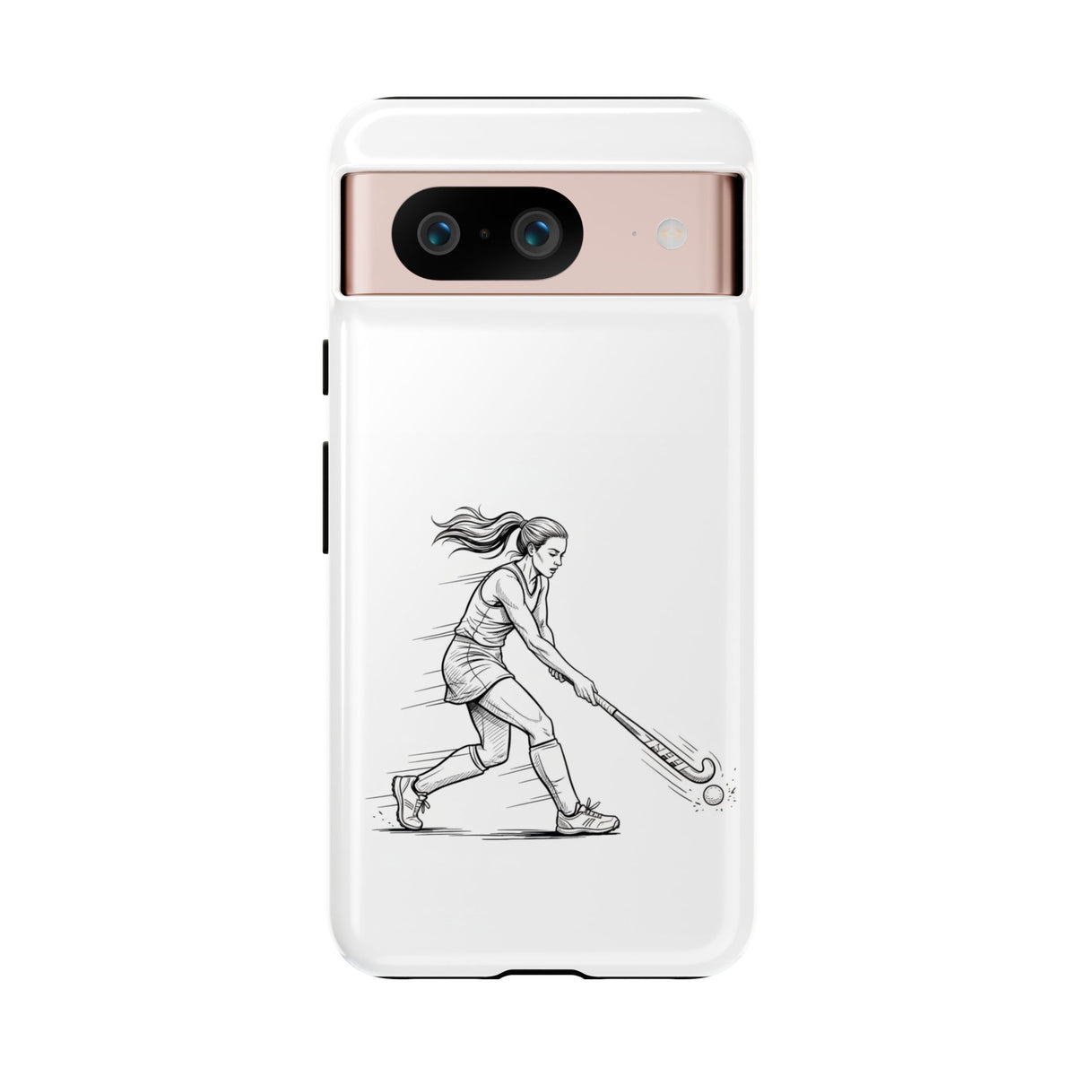 Phone Case, Hockey, Female  Player Minimalist sketch design, Tough Case
