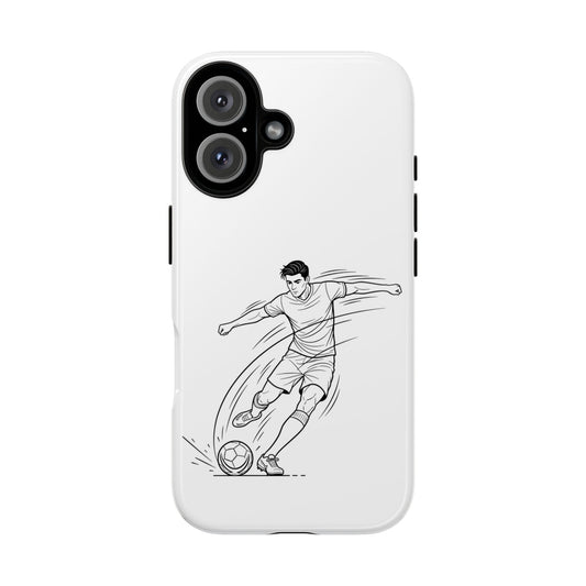 Phone Case, Football Free Kick / Strike Minimalist sketch Design, Tough Case