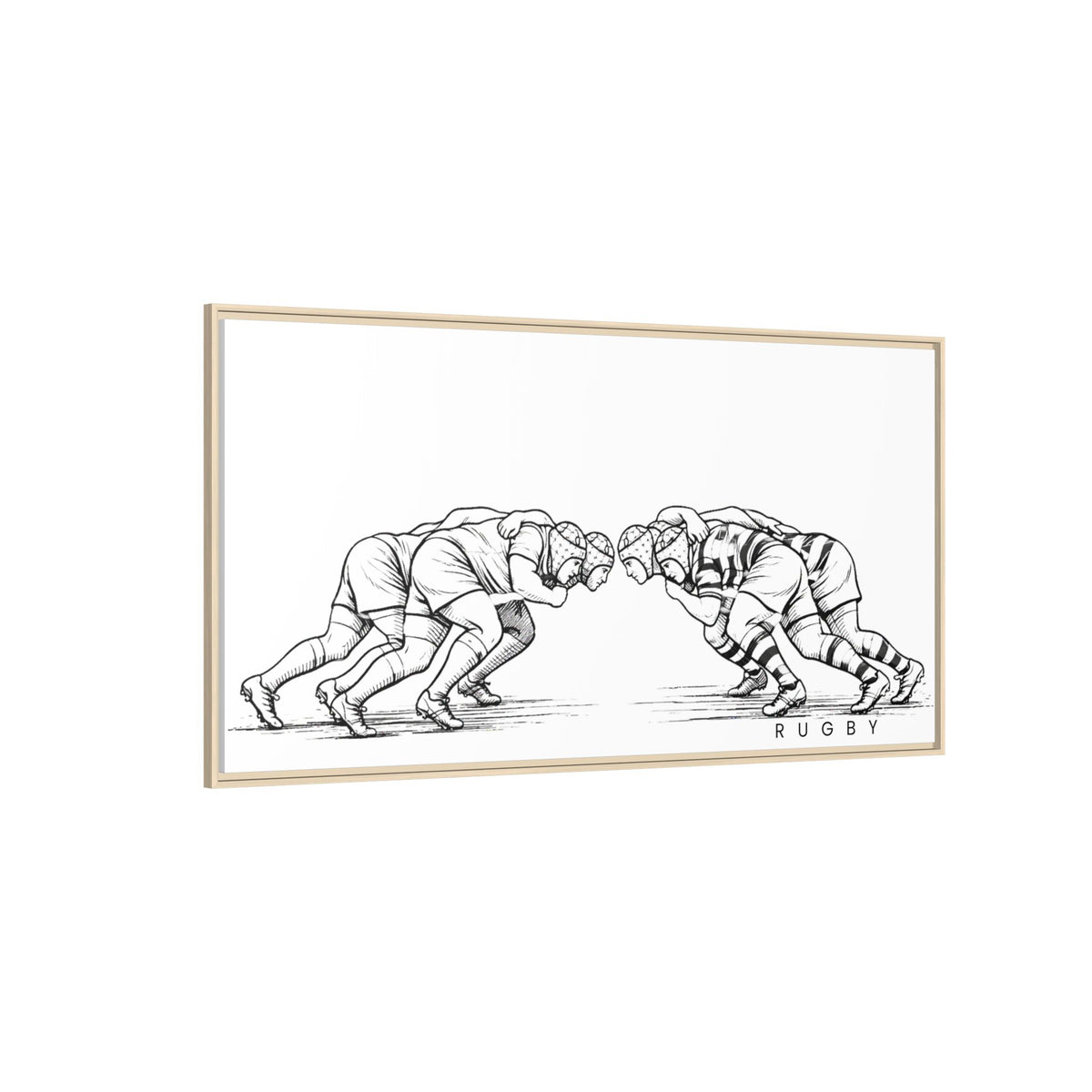 Print, Rugby Scrum,  Matte Canvas Print Framed Art