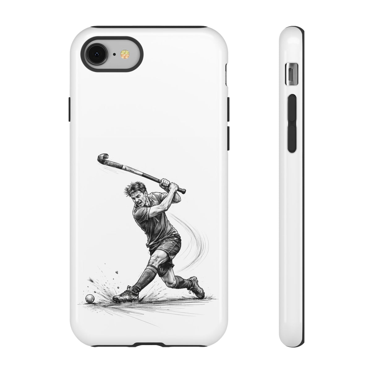Phone case, Male Hockey Player Tomahawk Sketch,  Tough case