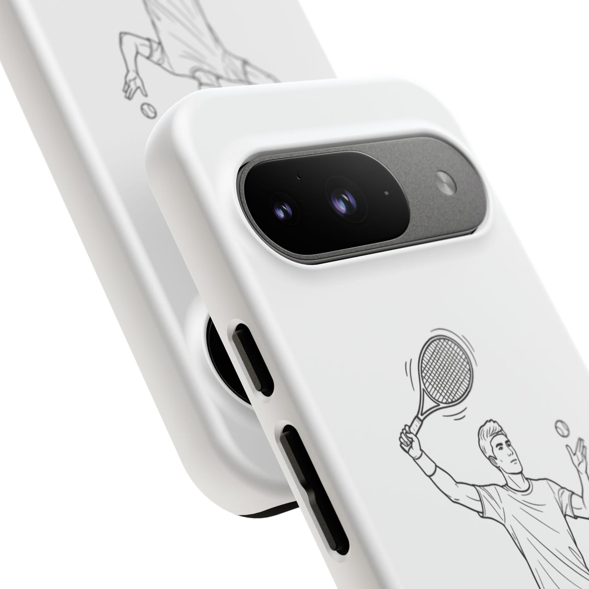 Phone Case, Racket Sports, Tennis Player overhead shot Design, Tough Case