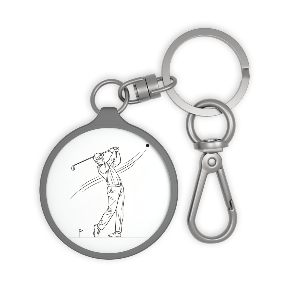 Keyring Bag Tag, Golf, Drive design