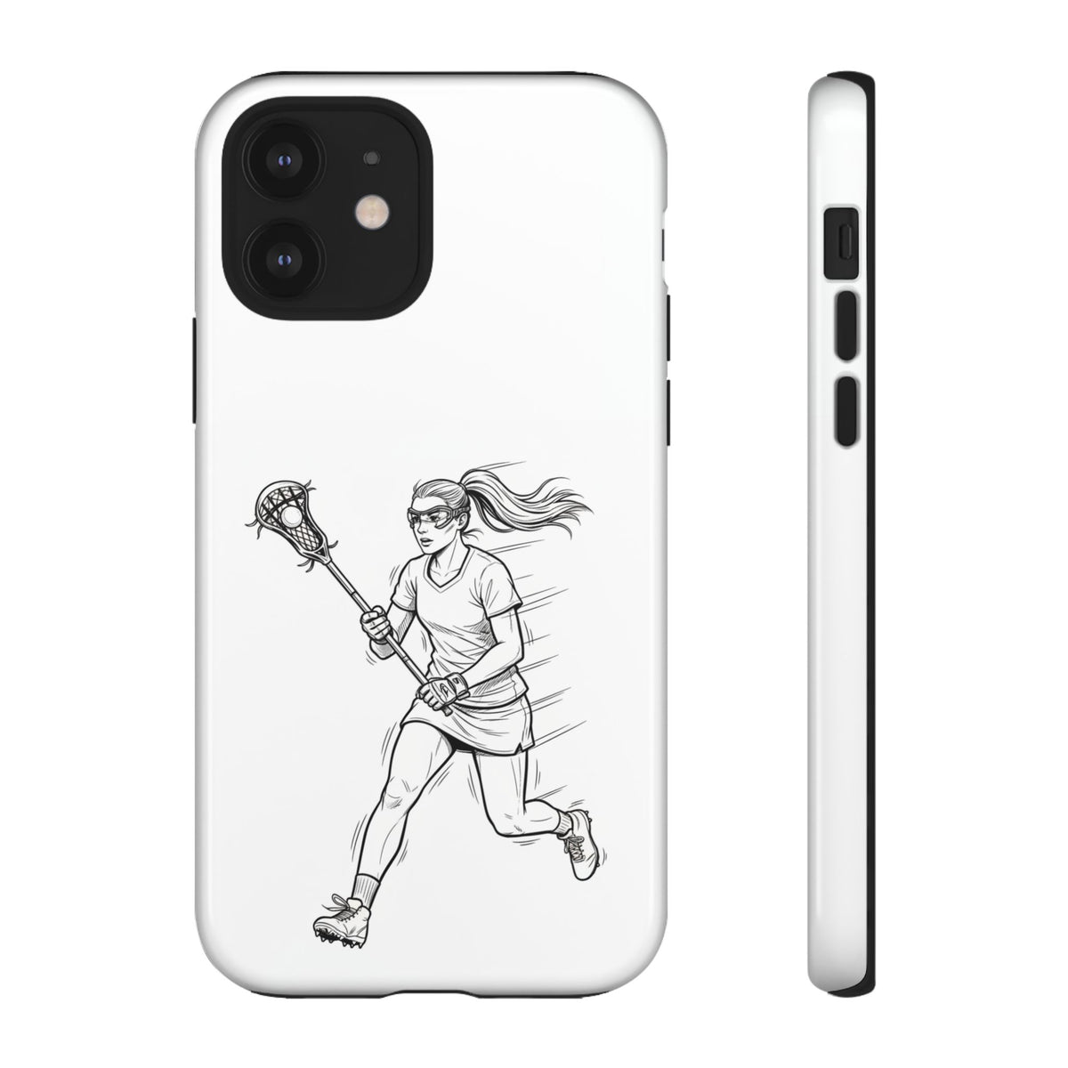 Phone Case, Lacrosse Player Sketch, Tough Case