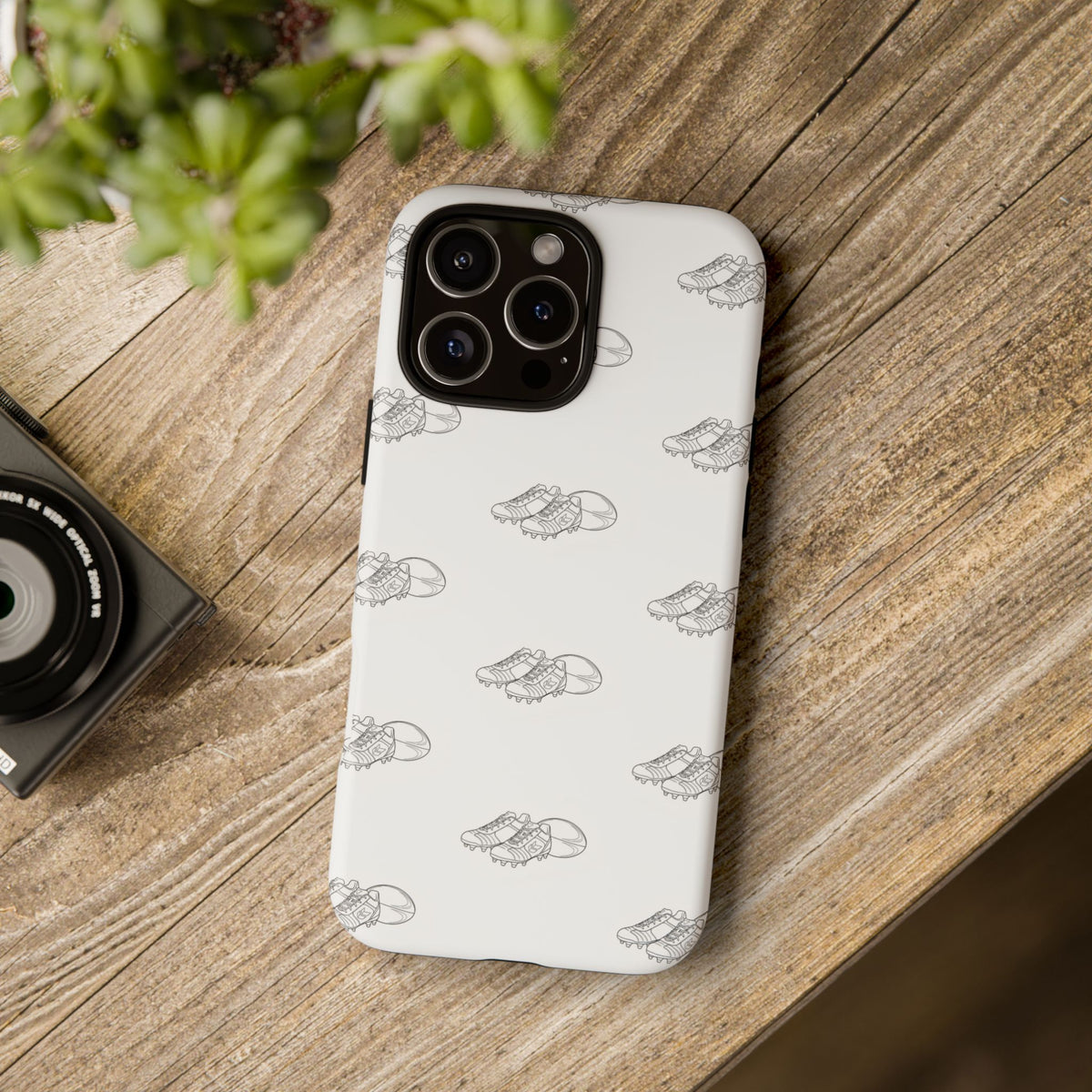 Phone Case Rugby Boots & Ball Repeat Pattern Tough Cases