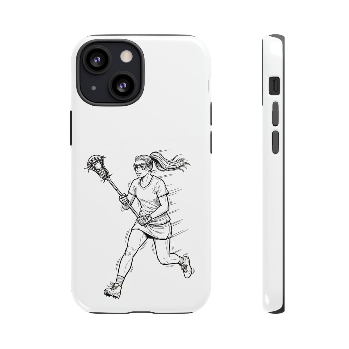 Phone Case, Lacrosse Player Sketch, Tough Case