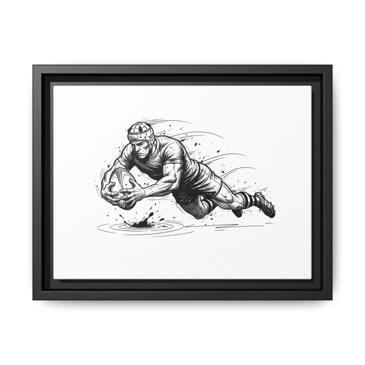 Print, Rugby Try Dive, Matte Canvas Print Wall Art