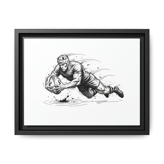 Print, Rugby Try Dive, Matte Canvas Print Wall Art