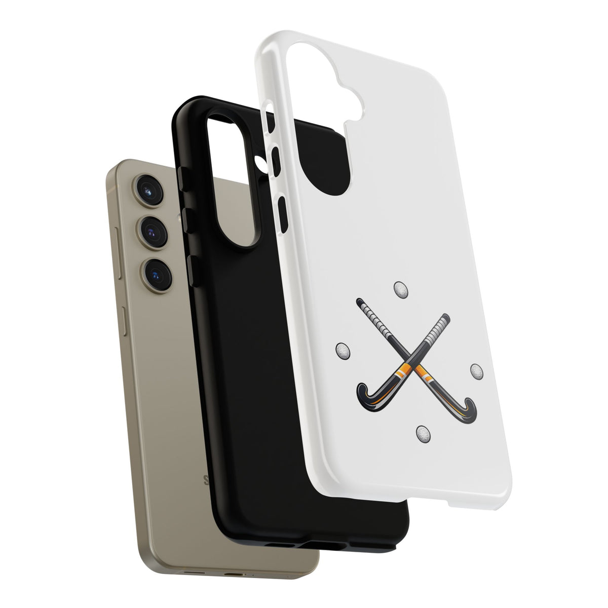 Phone Case, Hockey Crossed Sticks & Balls Design, tough Case