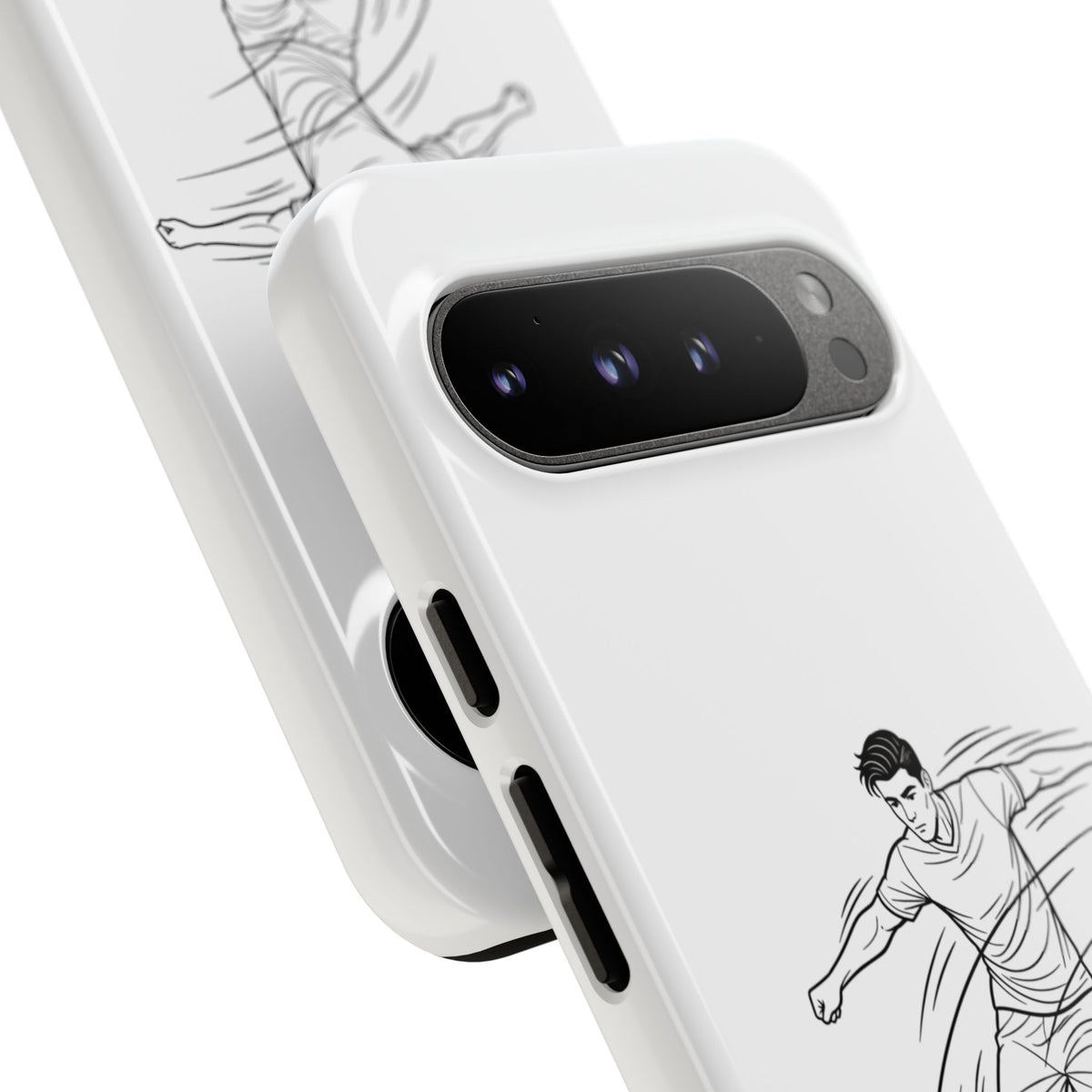 Phone Case, Football Free Kick / Strike Minimalist sketch Design, Tough Case