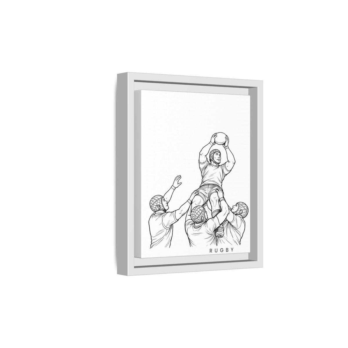 Print, Rugby Line-Out, Matte Canvas Print Framed Art