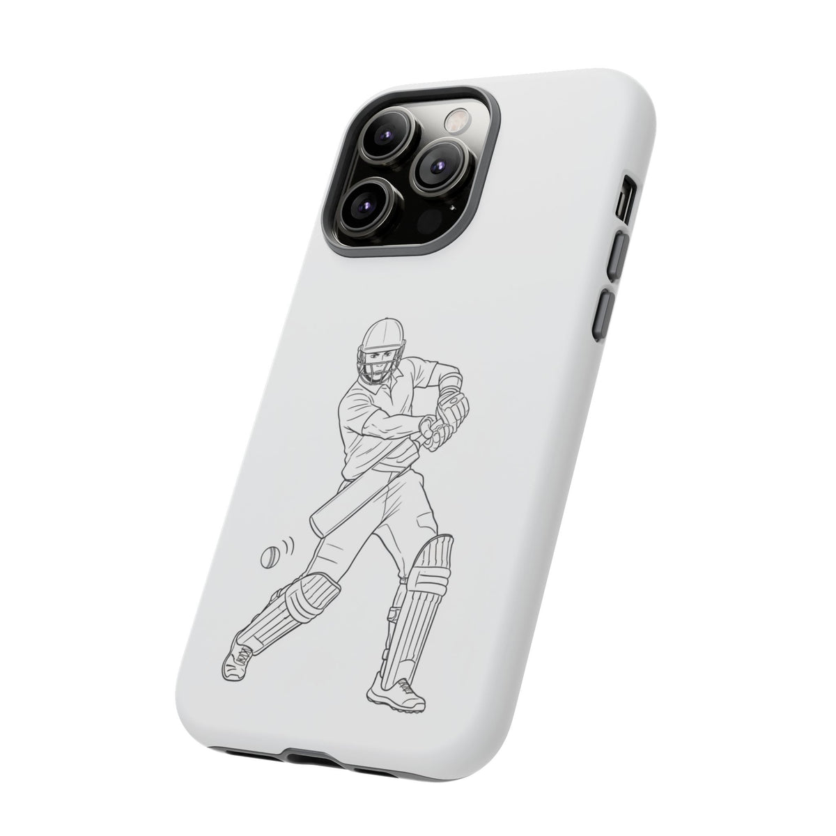 Phone Case, Cricket Batsman Sketch, Tough Case