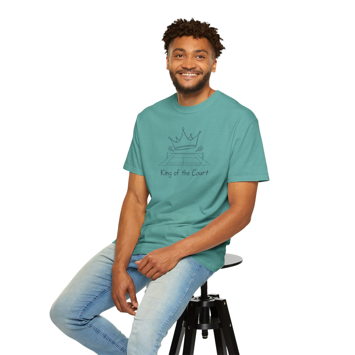 T-shirt, Racket Sports, King of the Court Sketch design, Cotton, Various Colours