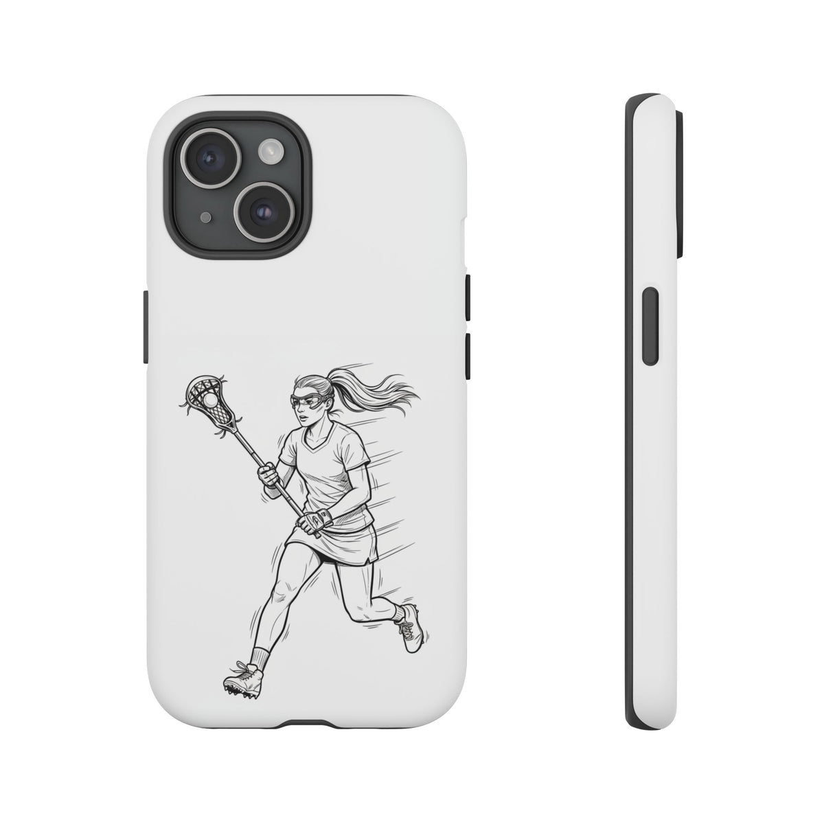 Phone Case, Lacrosse Player Sketch, Tough Case