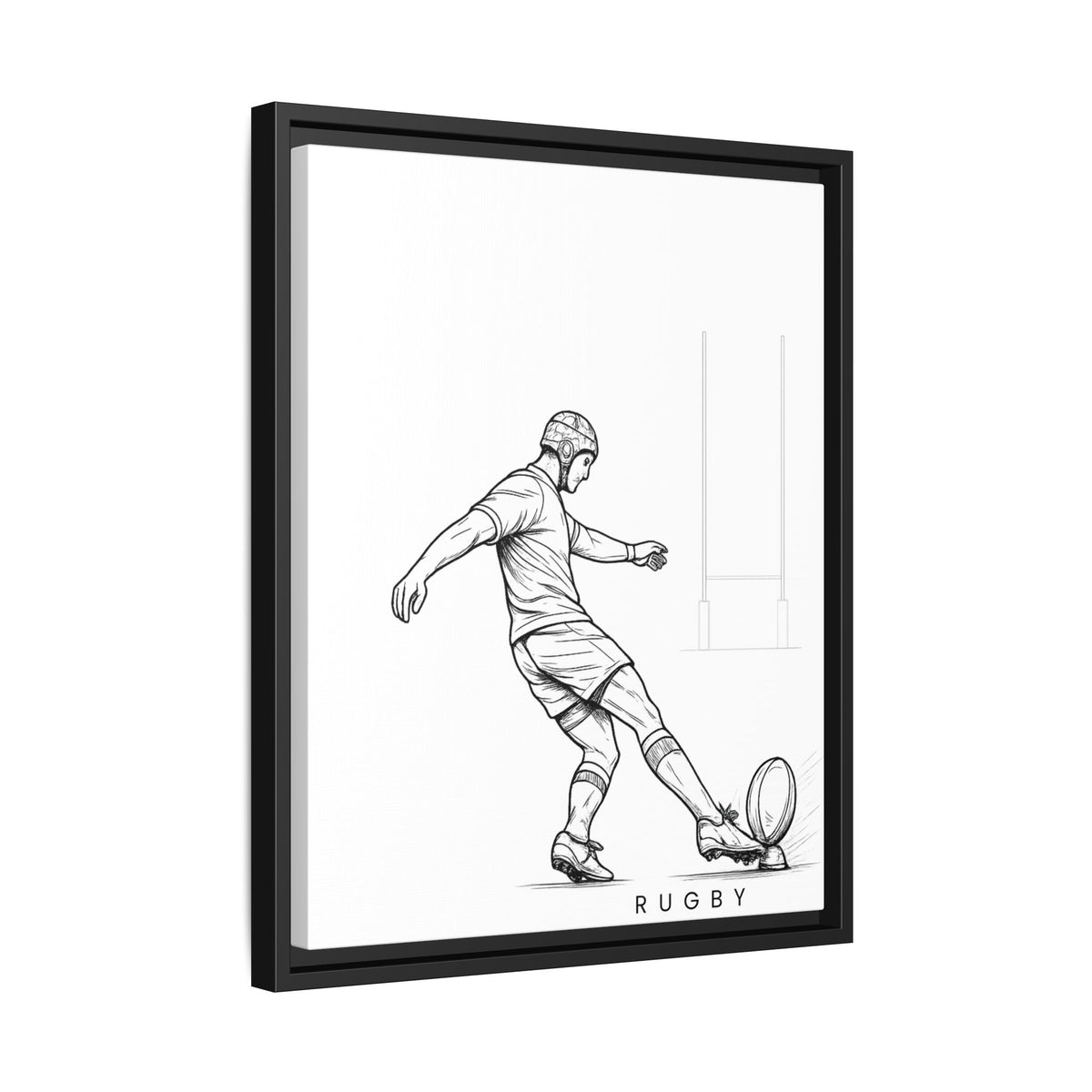 Print, Rugby Conversion Kick, Matte Canvas Print Framed Art