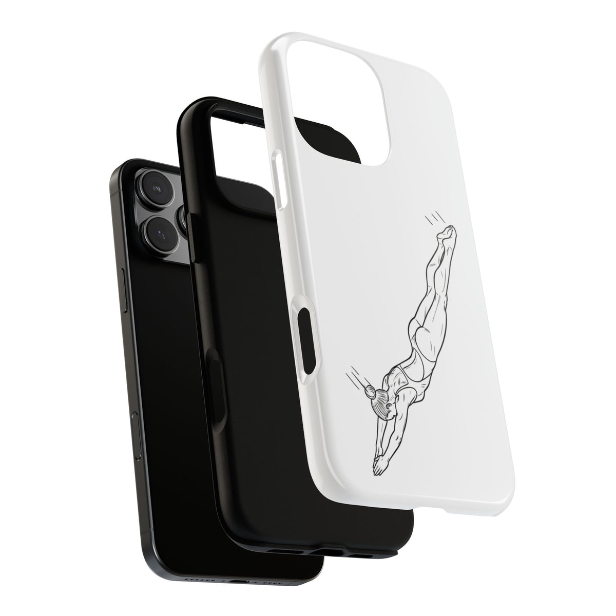 Phone Case, Platform Diver Minimalist Sketch, Tough Case