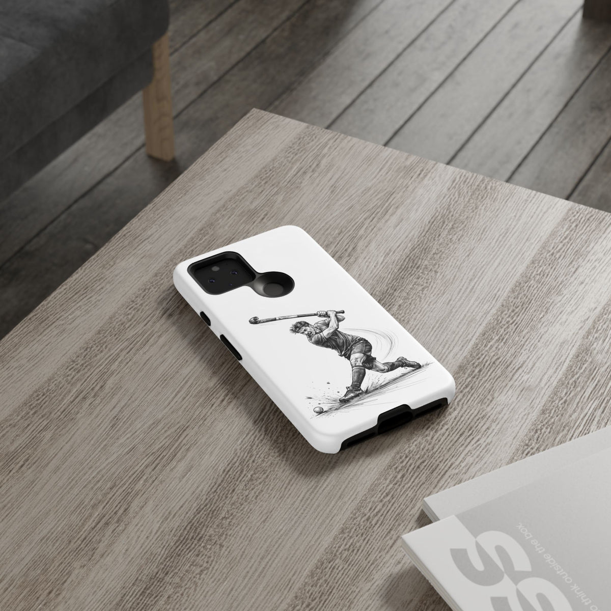Phone case, Male Hockey Player Tomahawk Sketch,  Tough case