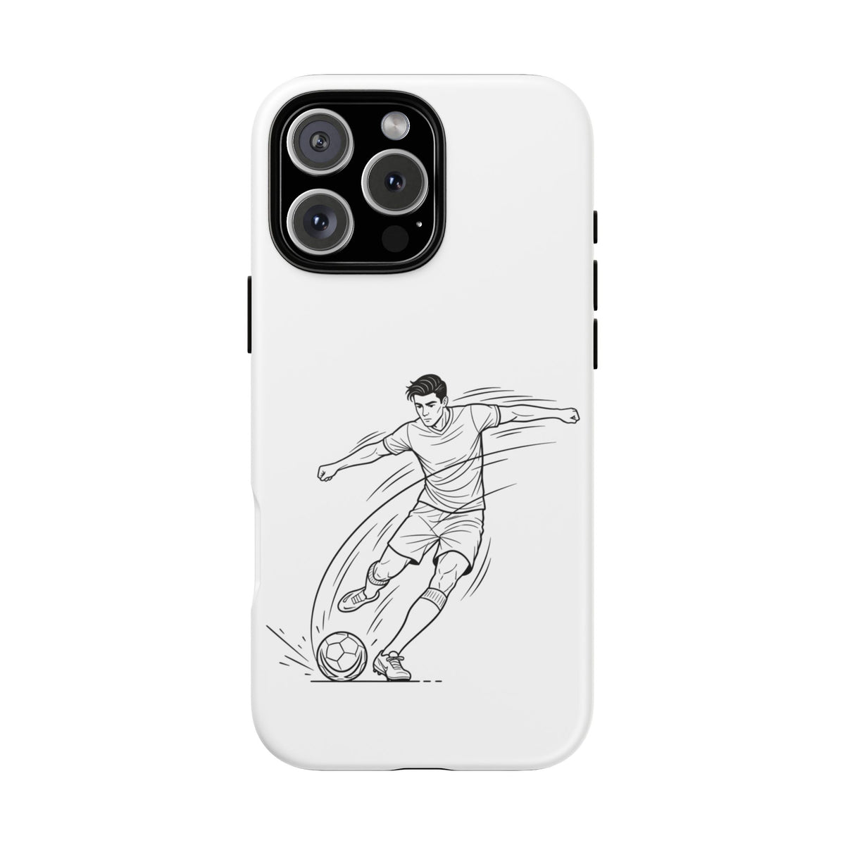 Phone Case, Football Free Kick / Strike Minimalist sketch Design, Tough Case