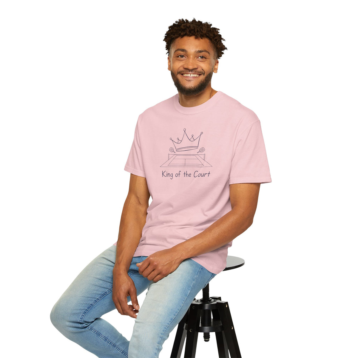 T-shirt, Racket Sports, King of the Court Sketch design, Cotton, Various Colours