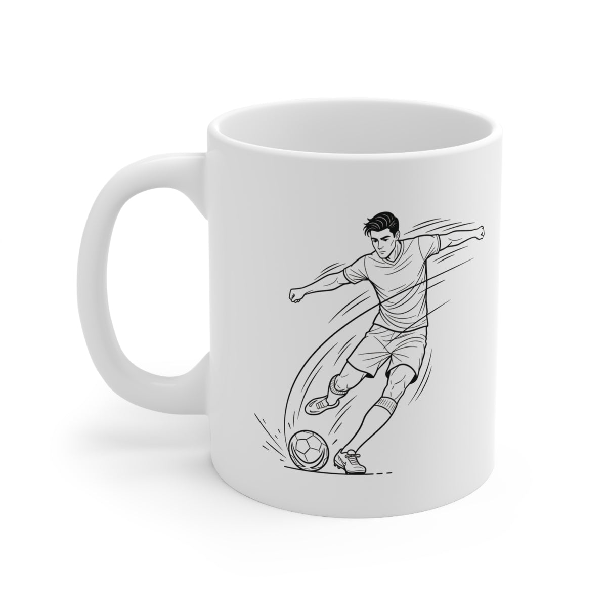 Mug, Football Players Minimalistic sketch design,  Ceramic, 325ml / 11oz or 440ml / 15oz
