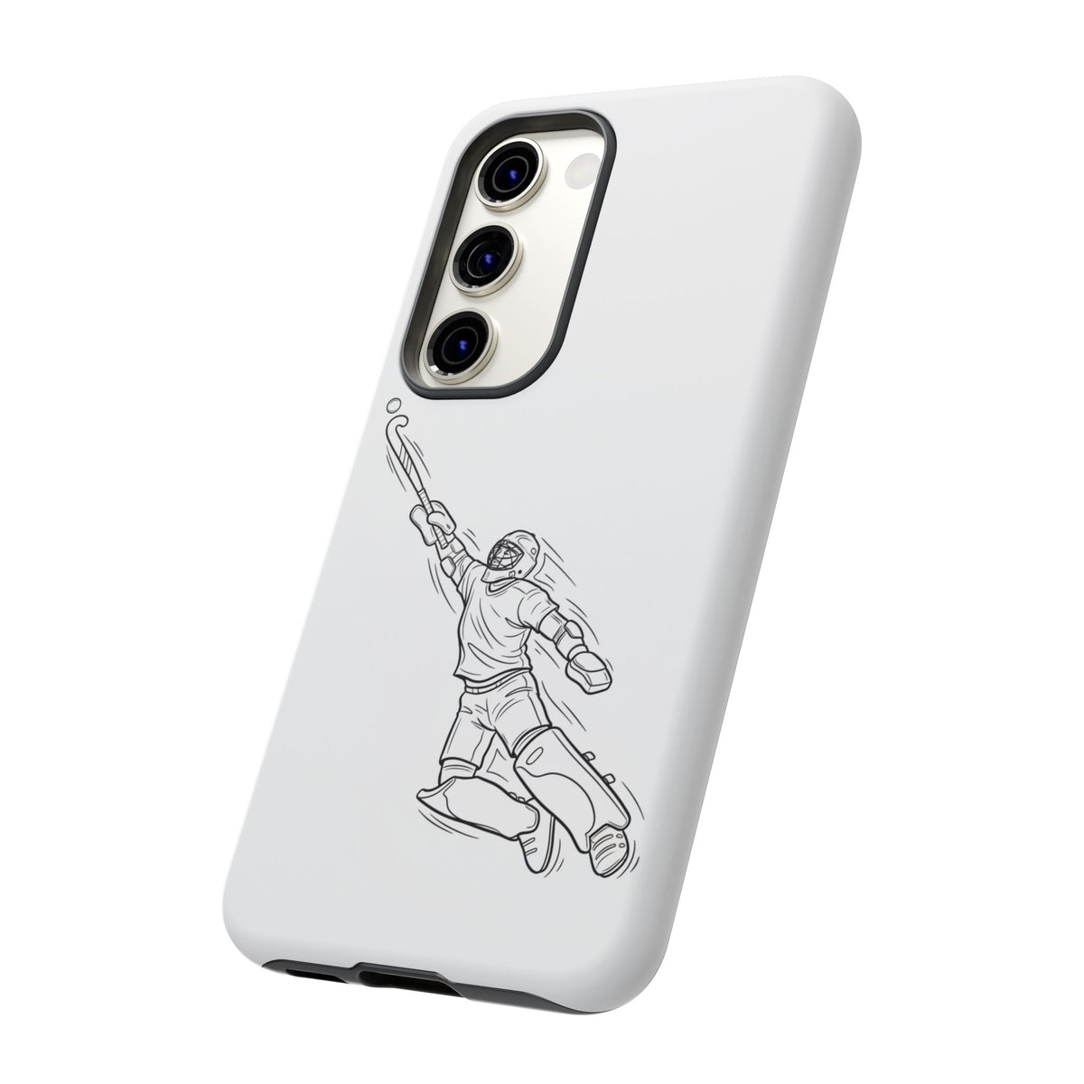 Hockey Goalkeeper Sketch Phone Case — Minimalist Sports Protective Cover