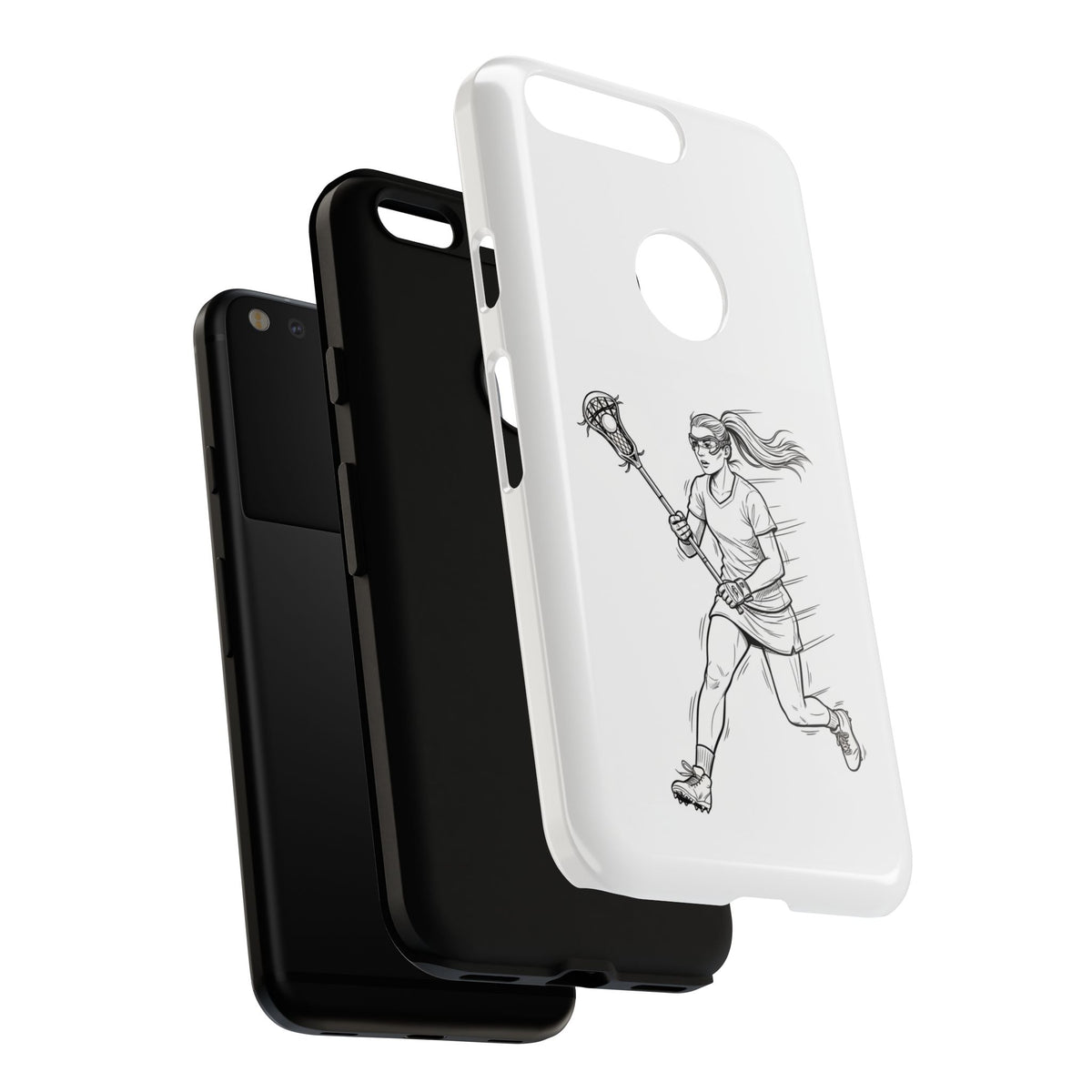 Phone Case, Lacrosse Player Sketch, Tough Case