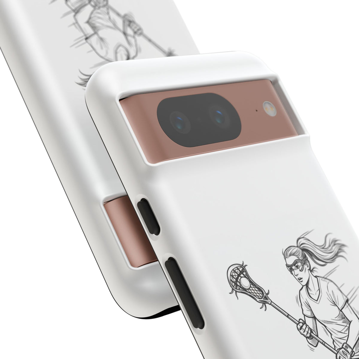 Phone Case, Lacrosse Player Sketch, Tough Case