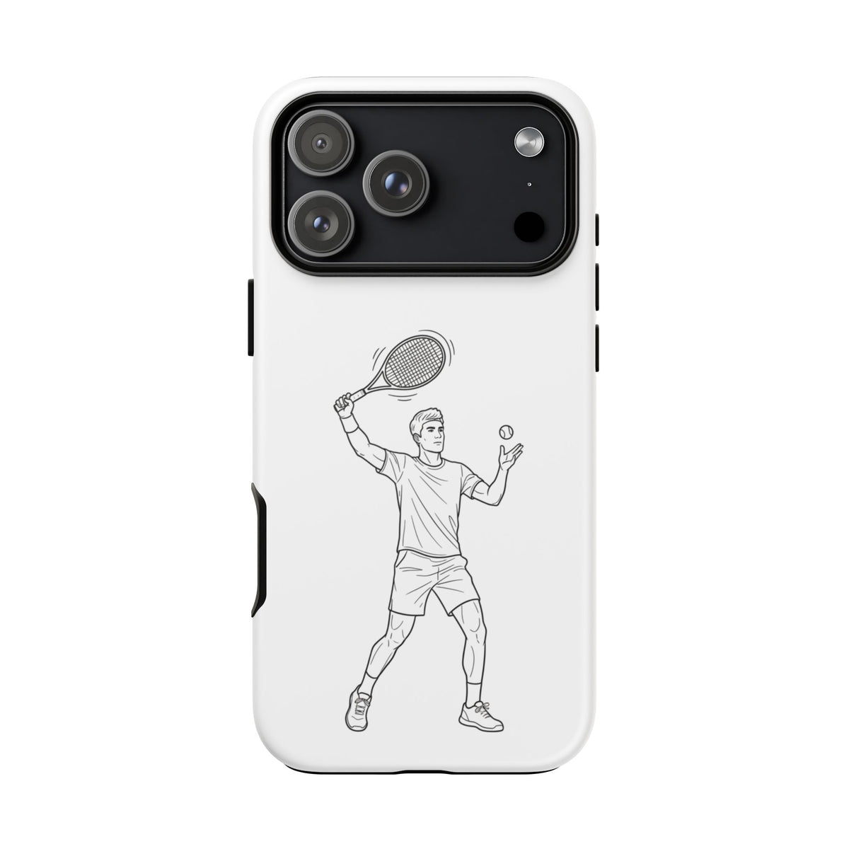 Phone Case, Racket Sports, Tennis Player overhead shot Design, Tough Case