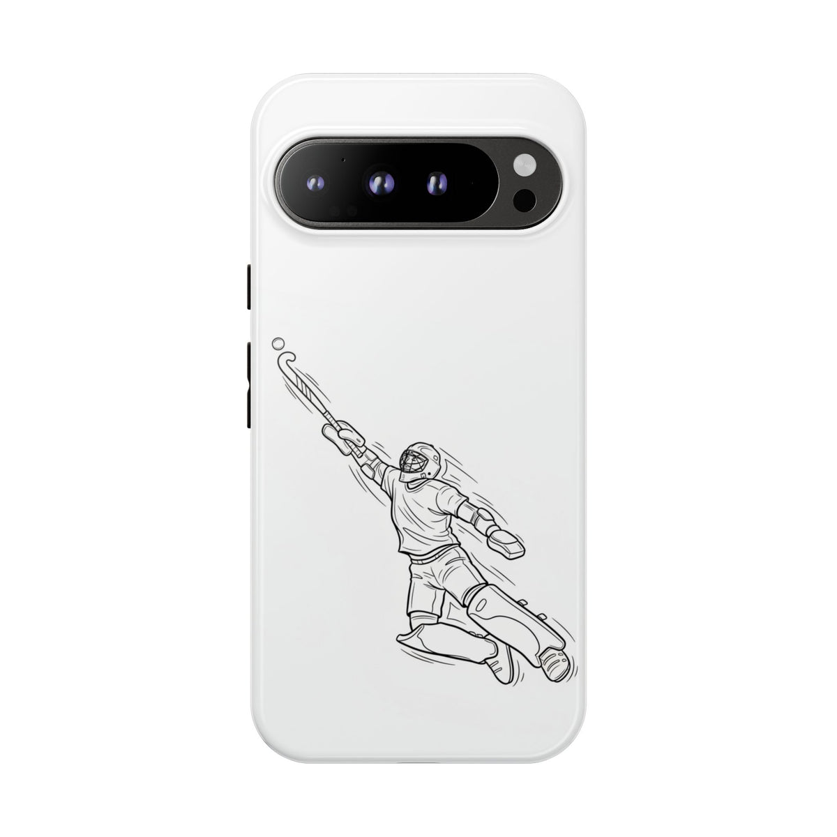 Hockey Goalkeeper Sketch Phone Case — Minimalist Sports Protective Cover