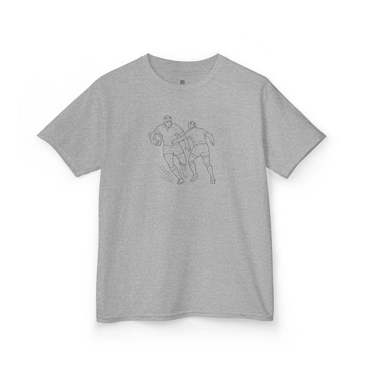 T Shirt Kids, Rugby players minimalist sketch design, Cotton, Various Colours