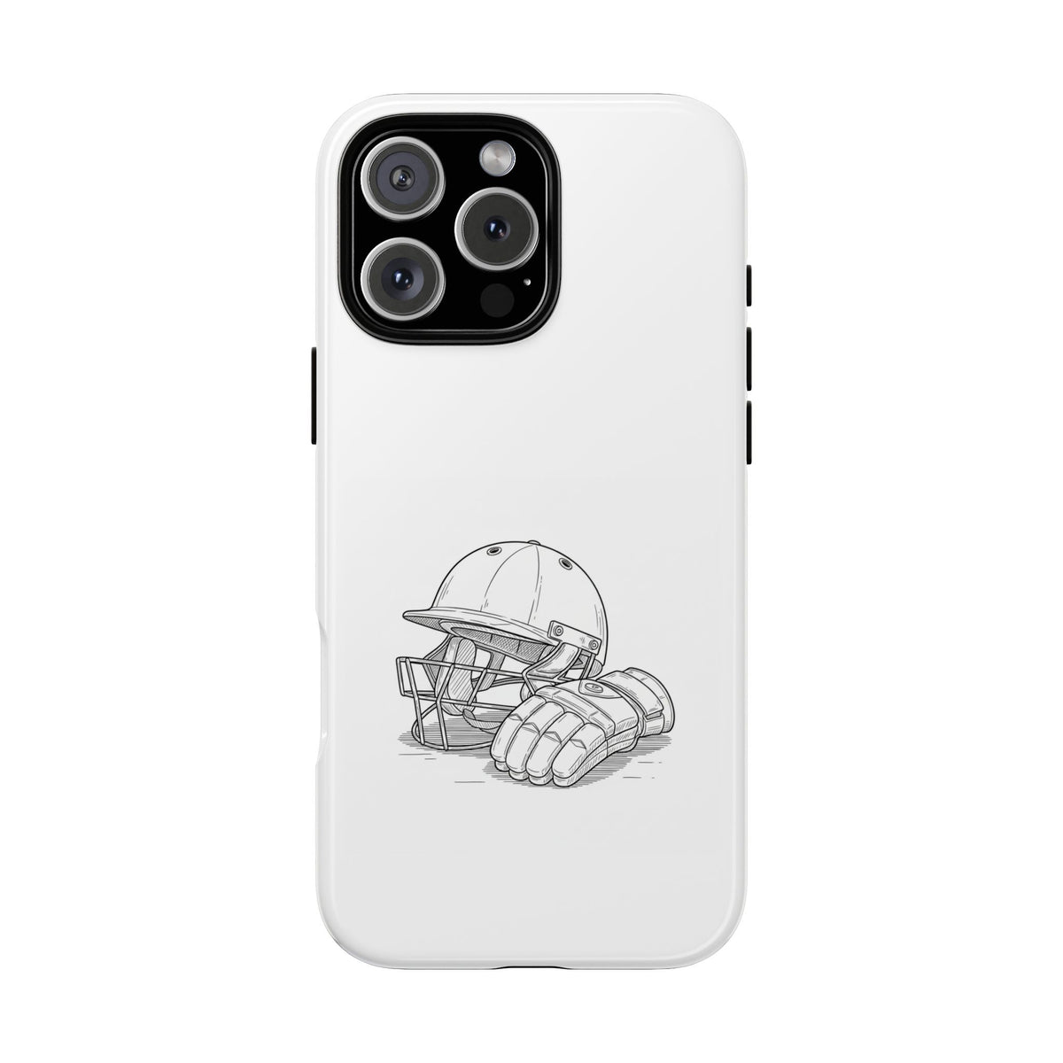 Phone Case, Cricket Gloves & Helmet Sketch, Tough Case