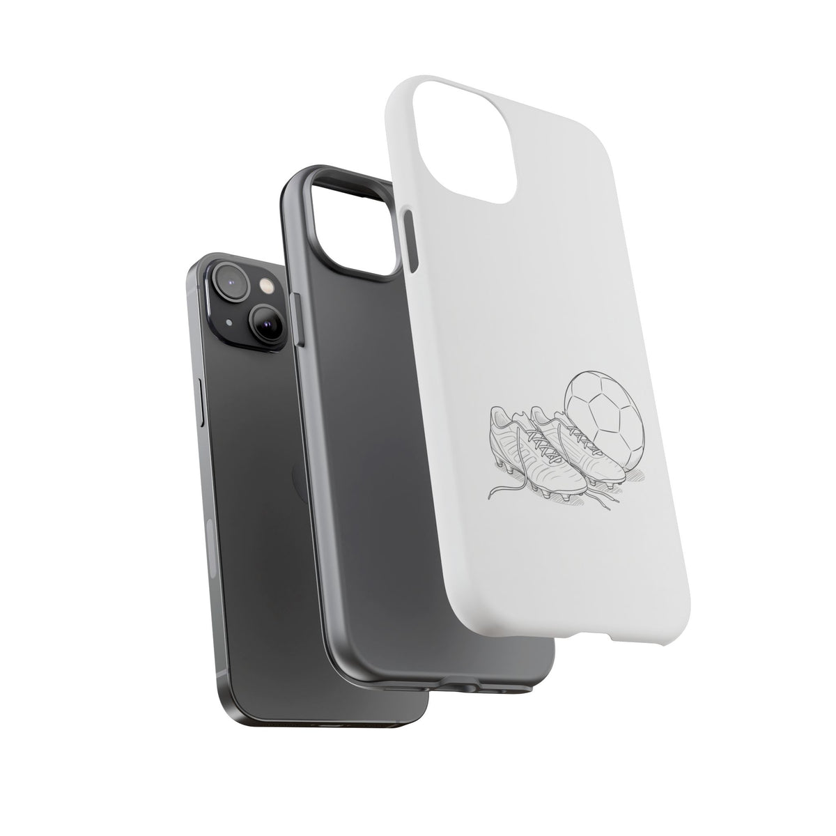 Phone Case, Football Boots & Ball Sketch , Tough Case