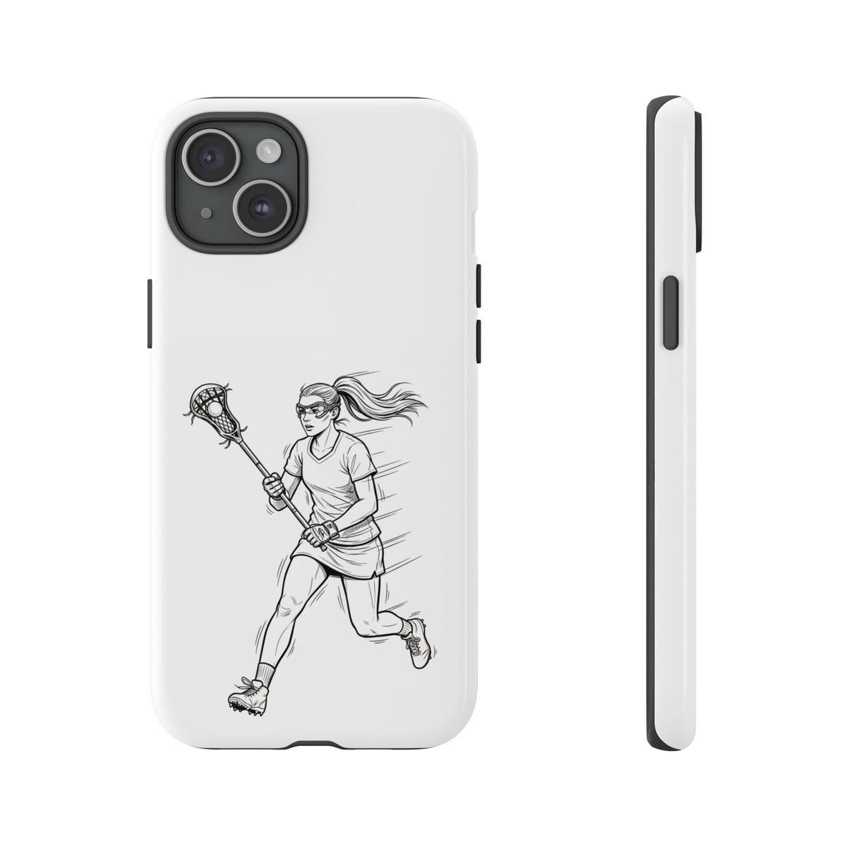 Phone Case, Lacrosse Player Sketch, Tough Case
