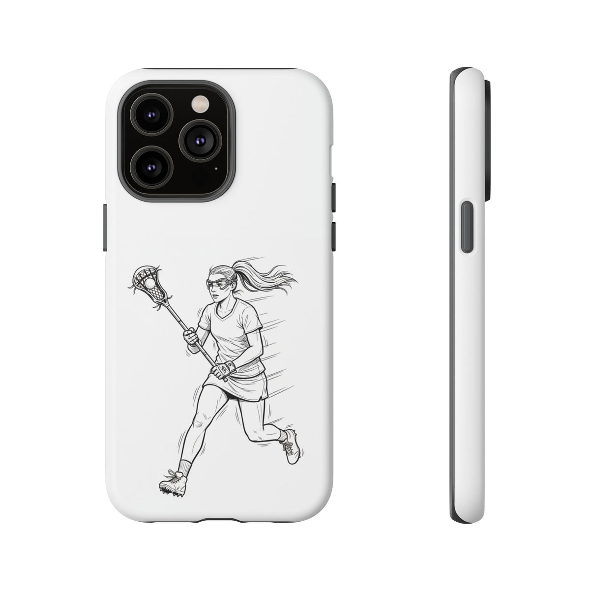 Phone Case, Lacrosse Player Sketch, Tough Case