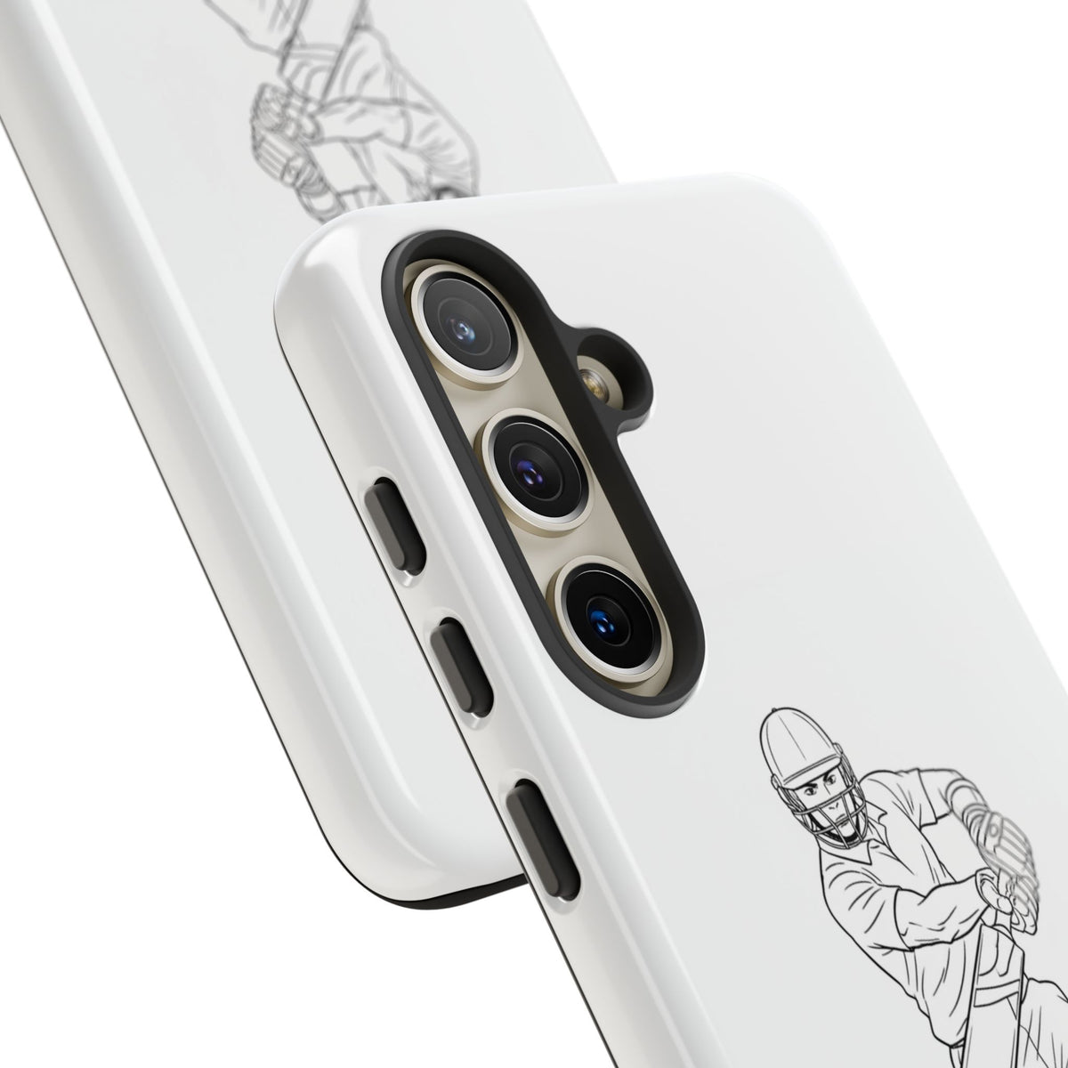 Phone Case, Cricket Batsman Sketch, Tough Case