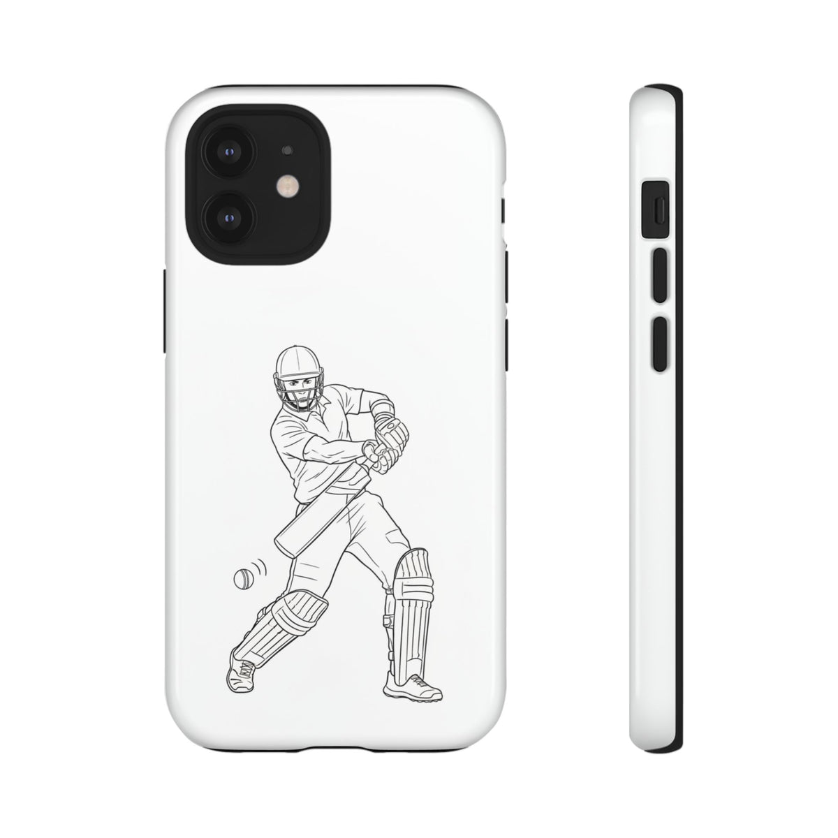 Phone Case, Cricket Batsman Sketch, Tough Case