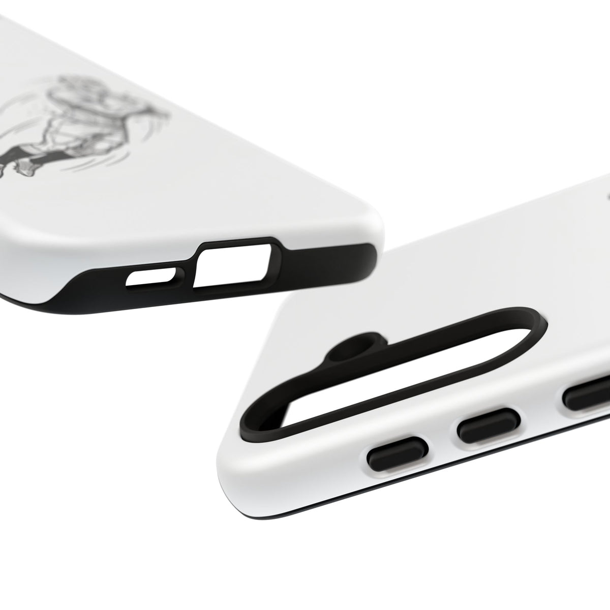 Phone Case, Rugby Try Swan Dive Minimalist Sketch design, Tough Case