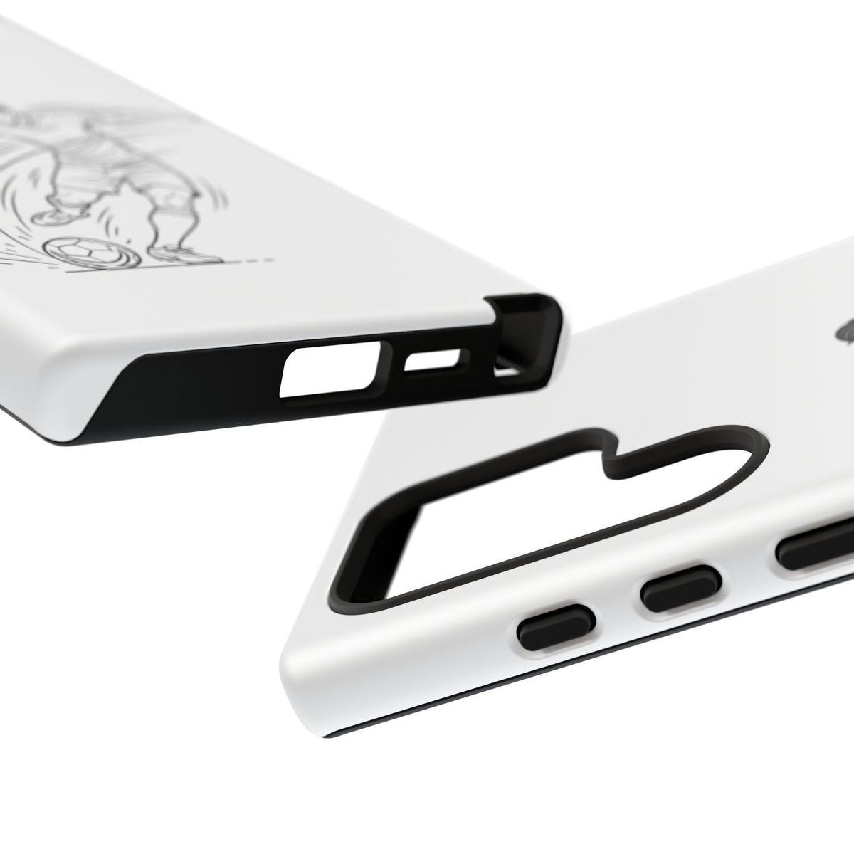 Phone Case, Football Free Kick / Strike Minimalist sketch Design, Tough Case