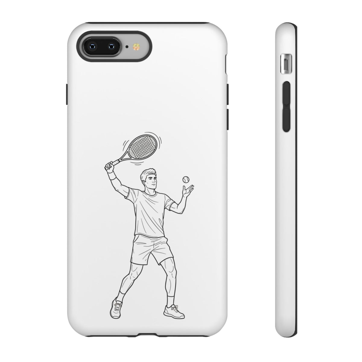 Phone Case, Racket Sports, Tennis Player overhead shot Design, Tough Case