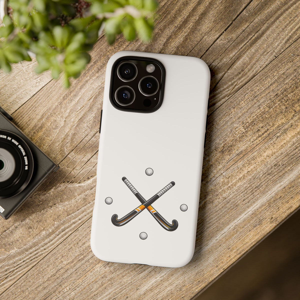 Phone Case, Hockey Crossed Sticks & Balls Design, tough Case