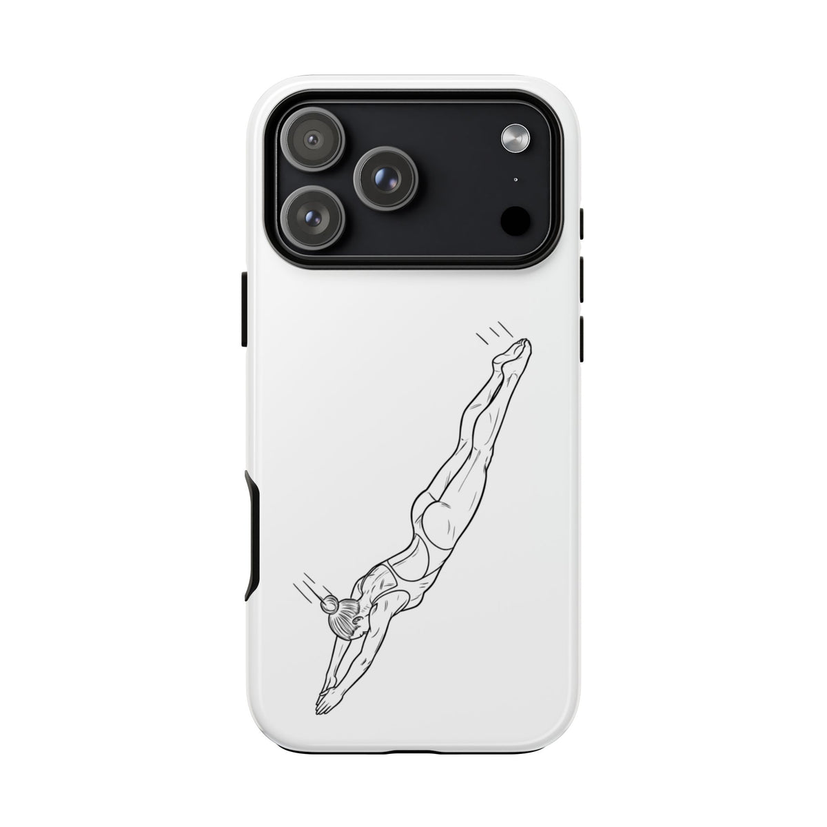 Phone Case, Platform Diver Minimalist Sketch, Tough Case