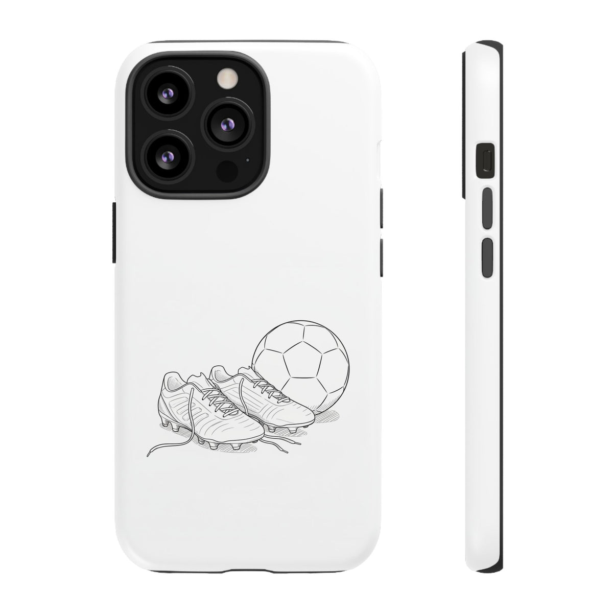 Phone Case, Football Boots & Ball Sketch , Tough Case