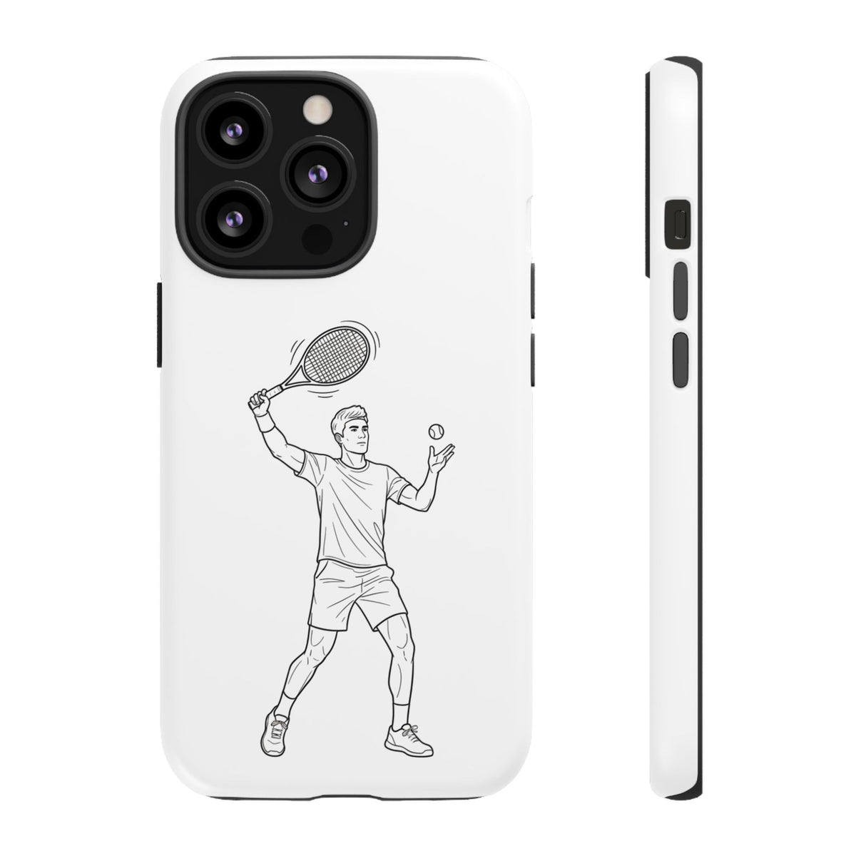 Phone Case, Racket Sports, Tennis Player overhead shot Design, Tough Case