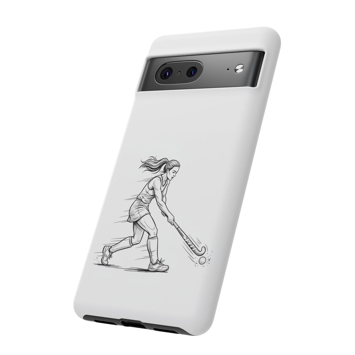 Phone Case, Hockey, Female  Player Minimalist sketch design, Tough Case