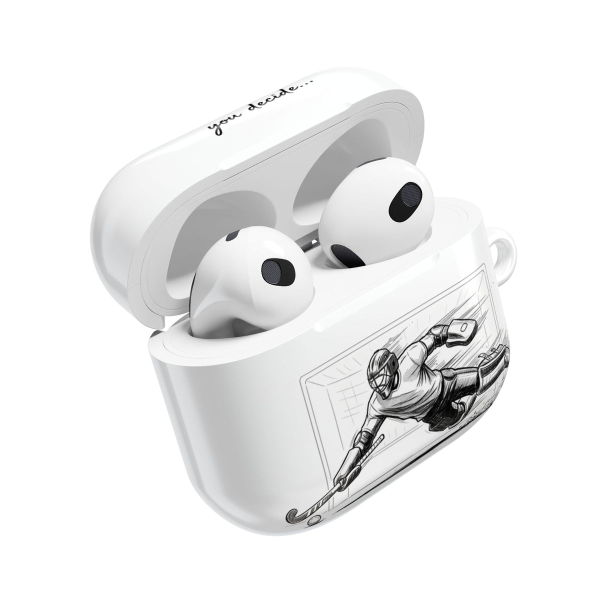 AirPods Case Protective Cover  - Hockey Goalie Design | Hero or Villain -  'You Decide'
