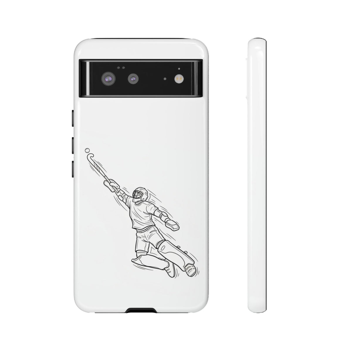 Hockey Goalkeeper Sketch Phone Case — Minimalist Sports Protective Cover