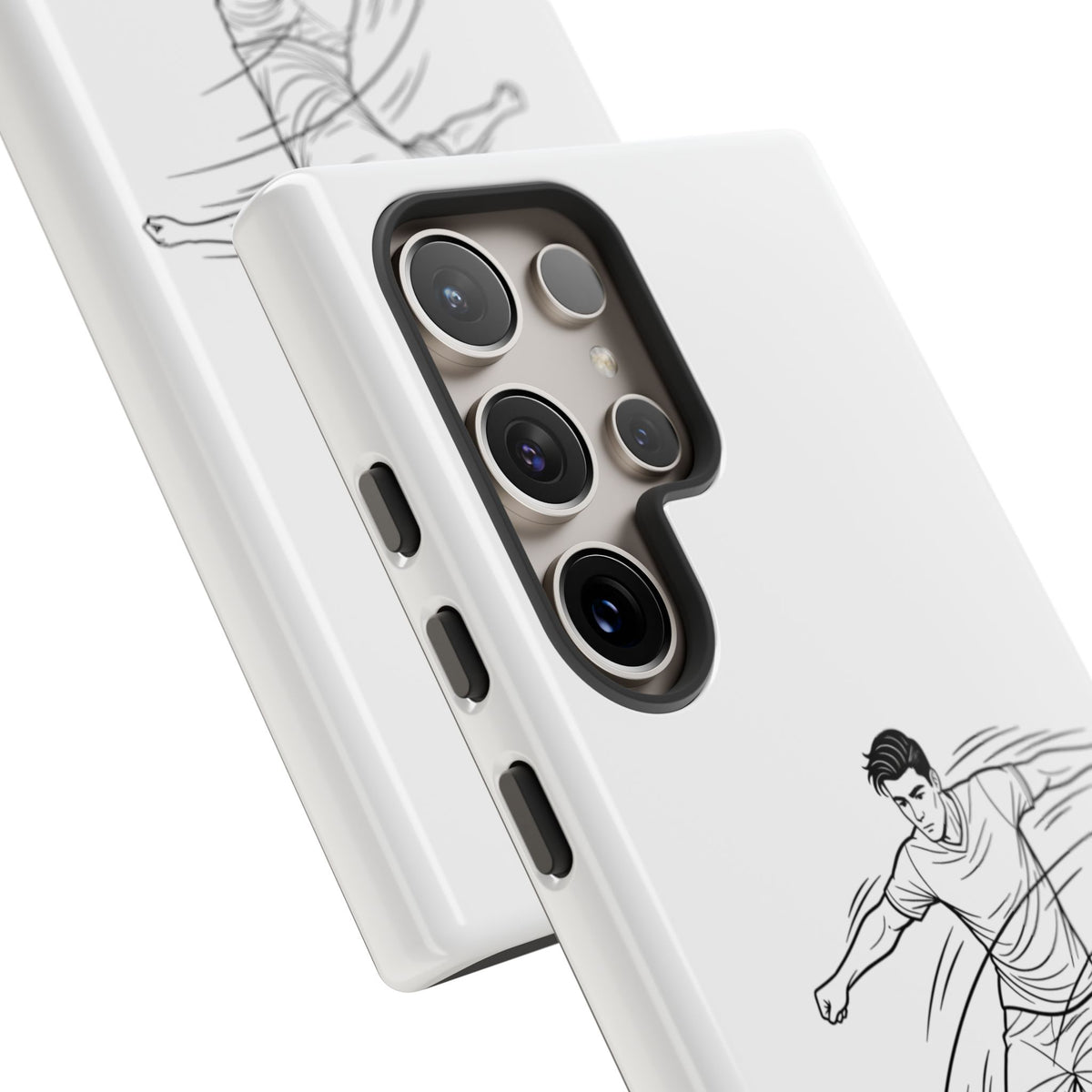 Phone Case, Football Free Kick / Strike Minimalist sketch Design, Tough Case