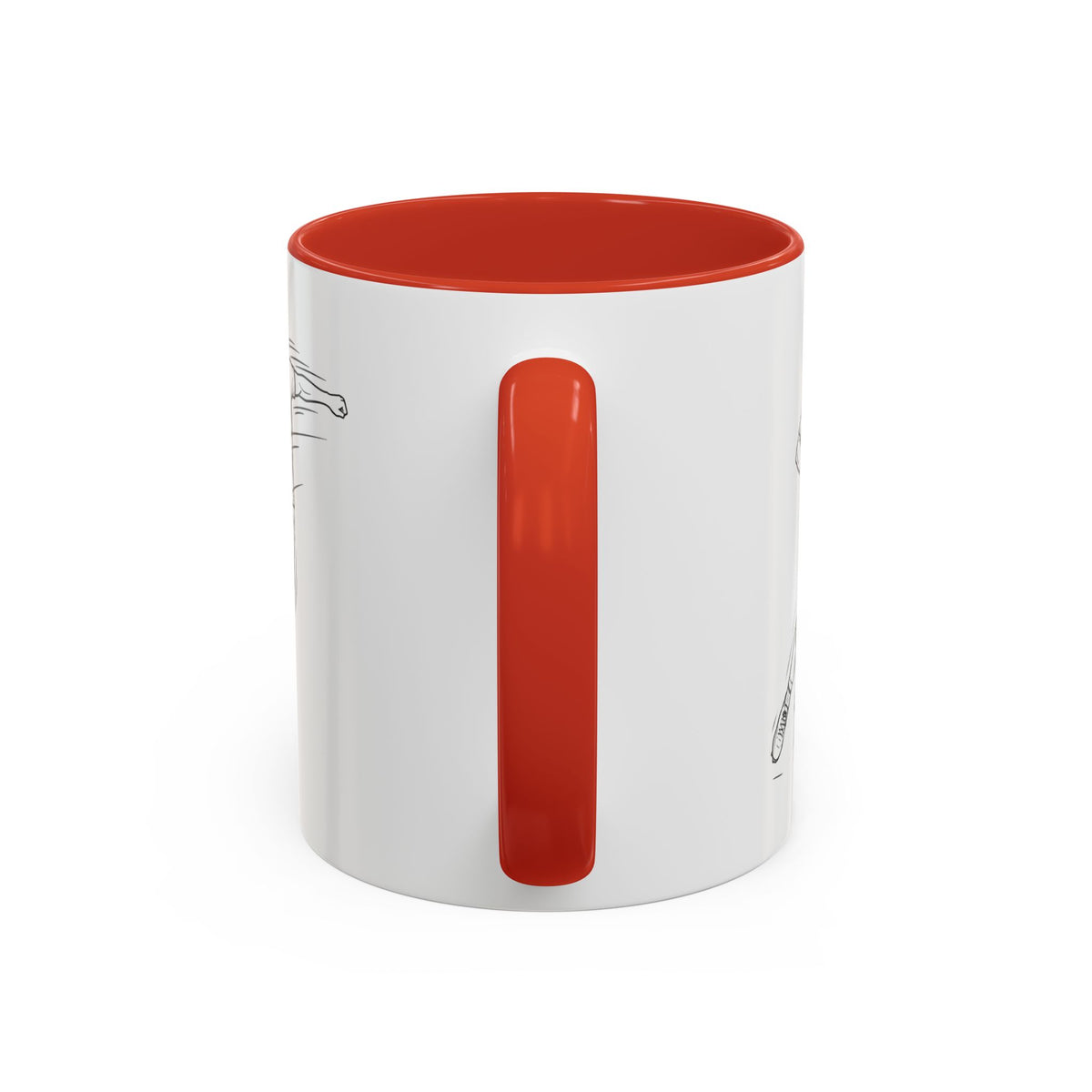 Mug, Football Players, Minimalistic Sketch design, Ceramic 325ml / 11oz, CHOICE of coloured inner