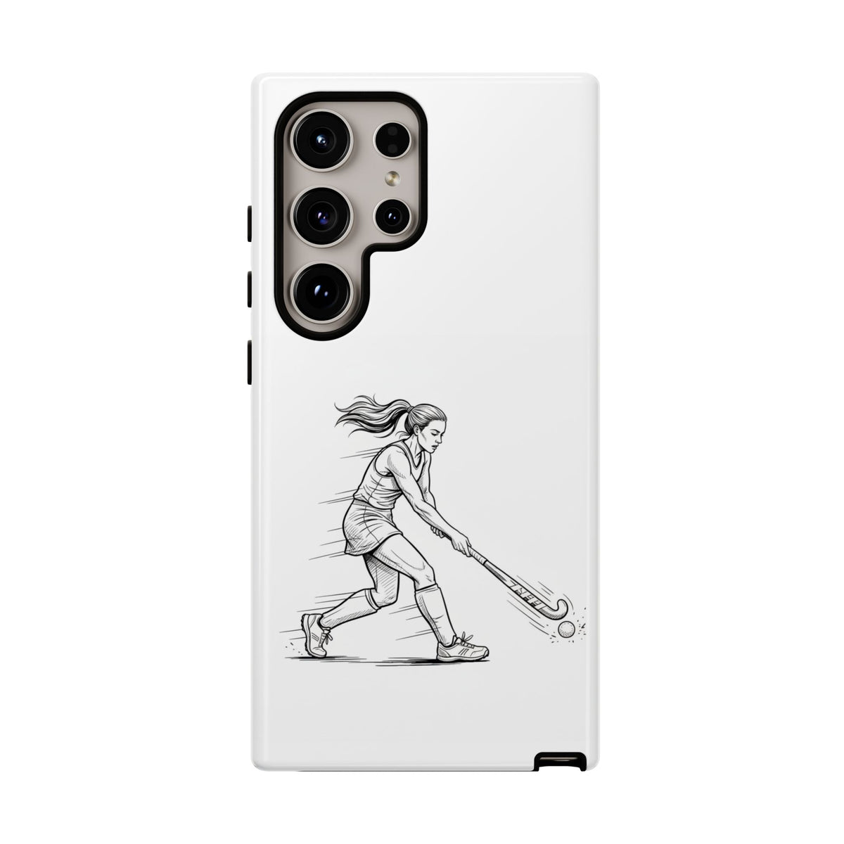 Phone Case, Hockey, Female  Player Minimalist sketch design, Tough Case